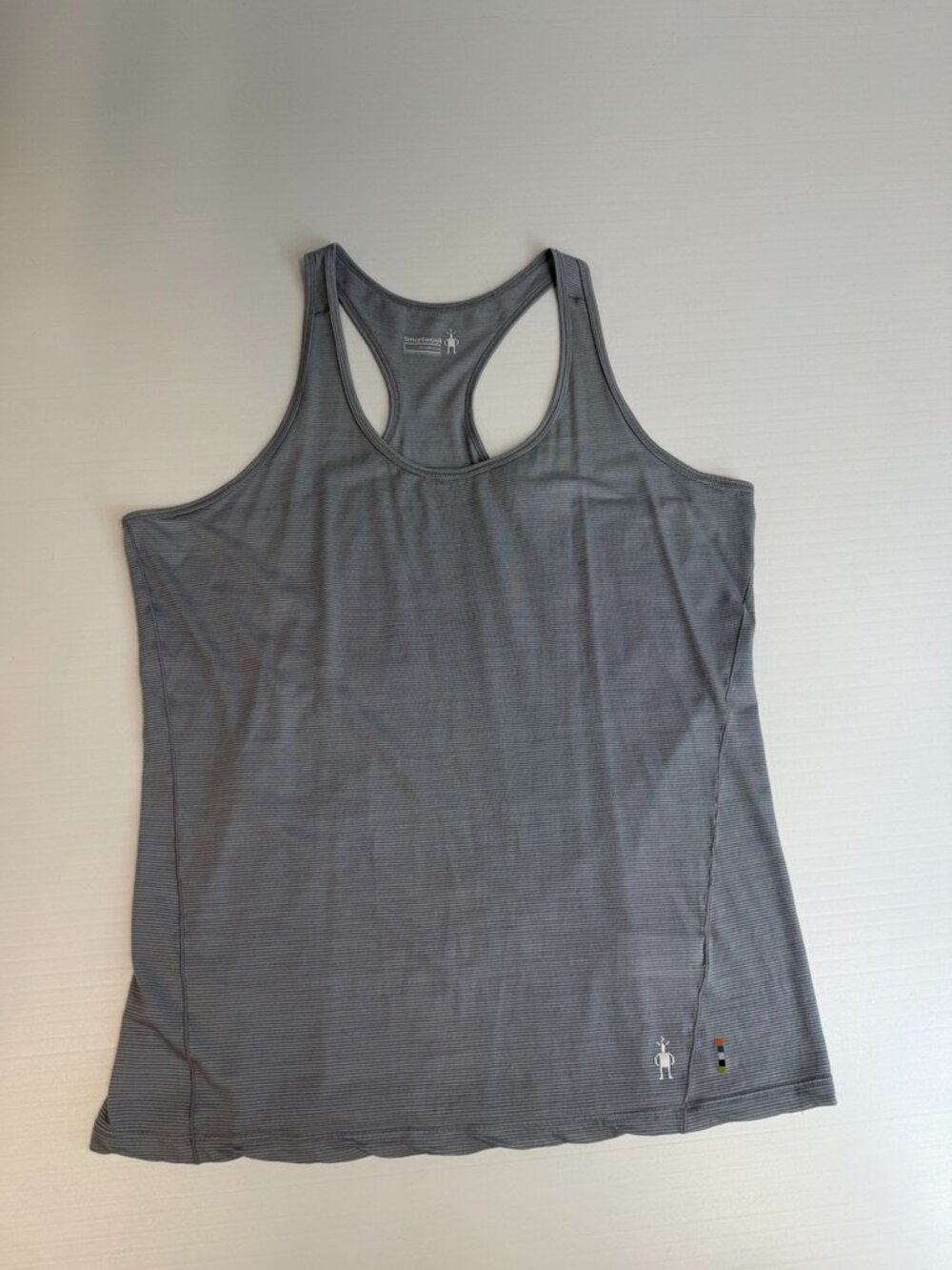 Smartwool Tank Women Large Racerback Top Logo Merino Train Yoga Work Run Gym Ex